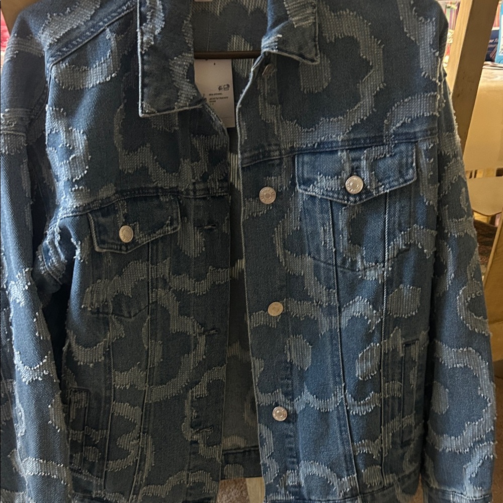 Blue Floral Denim Jacket